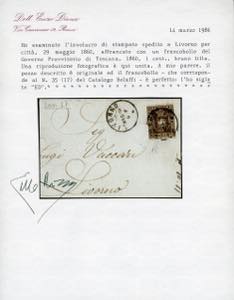 1860 - 1 cent. violetto bruno ... 