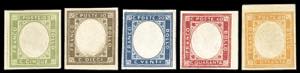 1861 - Non emessi, serie completa (1/5), ... 