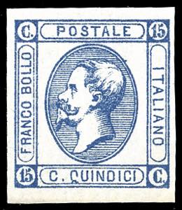 1863 - 15 cent. Litografico, I tipo (12), ... 