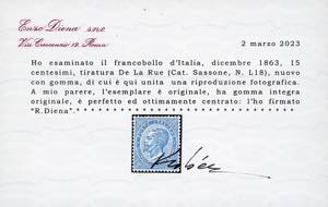 1863 - 15 cent. De La Rue (L18), ... 