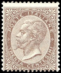 1863 - 30 cent. De La Rue, tiratura di ... 