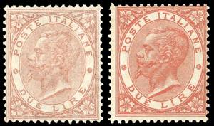 1863/66 - 2 lire De La Rue, un esemplare ... 