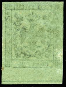 1852 - 25 cent. verde, senza punto ... 