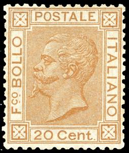 1877 - 20 cent. ocra arancio (28), ottima ... 