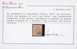 1877 - 20 cent. ocra arancio (28), ... 