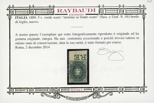 1889 - 5 cent. Stemma, fondo pieno ... 