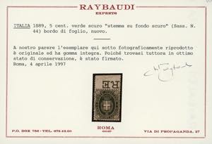 1889 - 5 cent. Stemma, fondo pieno ... 