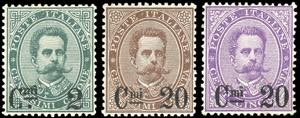 1890/91 - Soprastampati, serie completa ... 