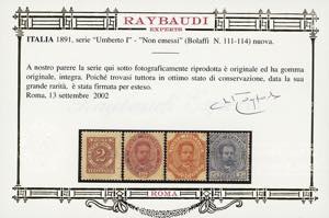 1891 - Umberto I, non emessi, ... 