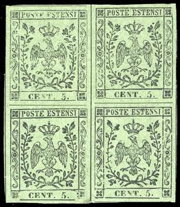 1855 - 5 cent. verde oliva, punto dopo le ... 