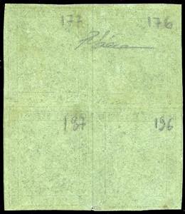 1855 - 5 cent. verde oliva, punto ... 