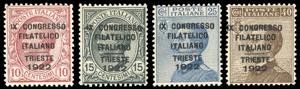 1922 - Congresso Filatelico, serie completa ... 