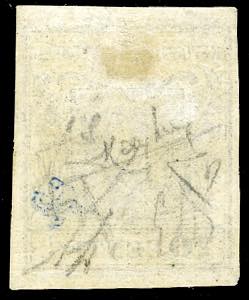 1850 - 10 cent. nero, carta a mano ... 