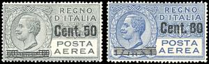 1927 - Soprastampati, serie completa (8/9), ... 