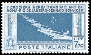 1930 - 7,70 lire Crociera Balbo (25), nuovo, ... 
