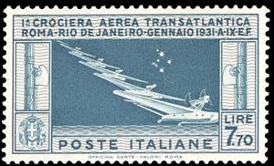 1930 - 7,70 lire Crociera Balbo, varietà ... 