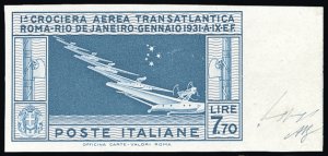1930 - 7,70 lire Crociera Balbo, prova ... 