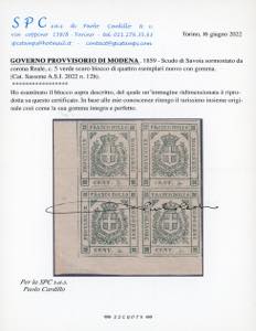 1859 - 5 cent. verde scuro (12b), ... 