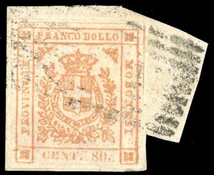 1859 - 80 cent. bistro arancio (18), ... 