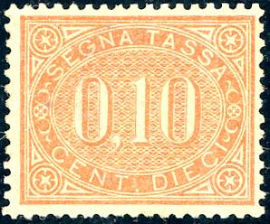 1869 - 10 cent. bruno arancio (2), nuovo, ... 