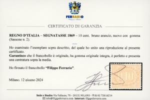 1869 - 10 cent. bruno arancio (2), ... 