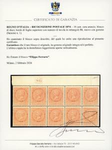 1874 - 10 cent. ocra arancio (1), ... 