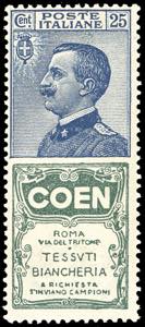 1924 - 25 cent. Coen (5), ben centrato, ... 