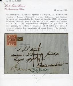 1860 - 10 grana carminio lillaceo, ... 
