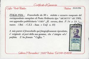 1924 - 50 cent. Coen (10), ben ... 