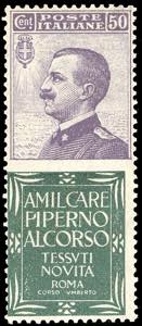 1924 - 50 cent. Piperno (13), buona ... 