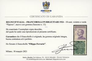 1924 - 50 cent. Piperno (13), ... 