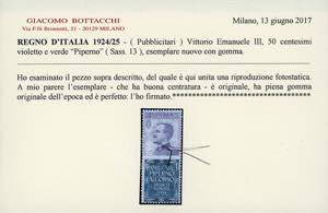 1924 - 50 cent. Piperno (13), ben ... 