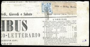 1860 - 1/2 tornese azzurro Trinacria, senza ... 