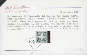 1860 - 1/2 tornese azzurro ... 