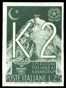 1955 - 25 lire K2, non emesso (Sass. P1, ... 