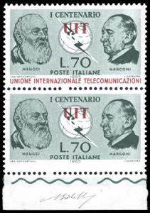 1965 - 70 lire UIT, dentellatura orizzontale ... 