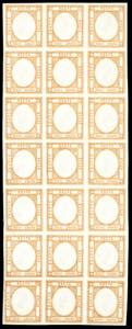 1861 - 10 grana arancio (22), blocco di 21 ... 