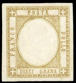 1861 - 10 grana bistro oliva (22b), nuovo, ... 