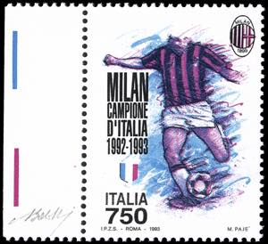 1993 - 750 lire Milan, francobollo naturale ... 