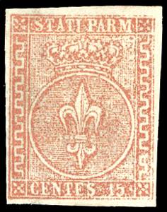 1853 - 15 cent. vermiglio (7), nuovo, gomma ... 