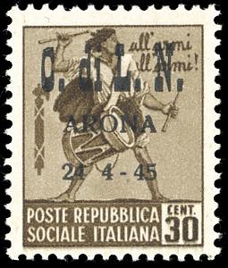 ARONA 1945 - 30 cent. Monumenti distrutti ... 