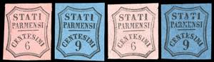 1853/57 - 6 cent. rosa vivo e 9 cent. ... 