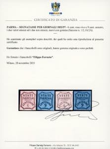 1853/57 - 6 cent. rosa vivo e 9 ... 