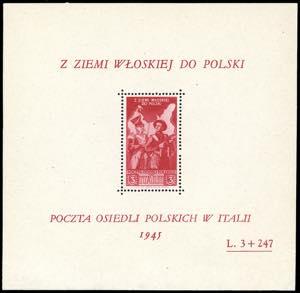 FOGLIETTI 1946 - 3 + 247 lire rosso Soccorso ... 