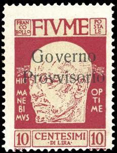 FIUME 1921 - 10 cent. Governo Provvisorio, ... 