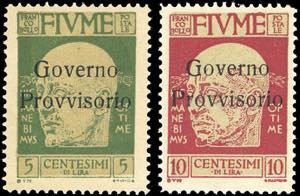 FIUME 1921 - Governo Provvisorio, nuovo tipo ... 