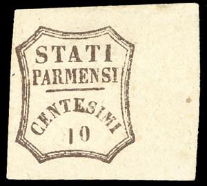 1859 - 10 cent. bruno, varietà cifra 1 ... 