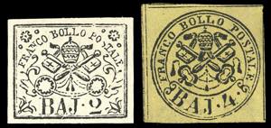 1864/67 - 2 baj bianco e 4 baj giallo ... 