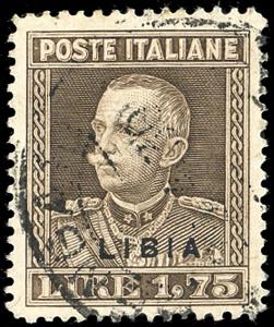 1930 - 1,75 lire bruno, dent. 13 3/4 (94), ... 