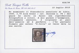 1930 - 1,75 lire bruno, dent. 13 ... 